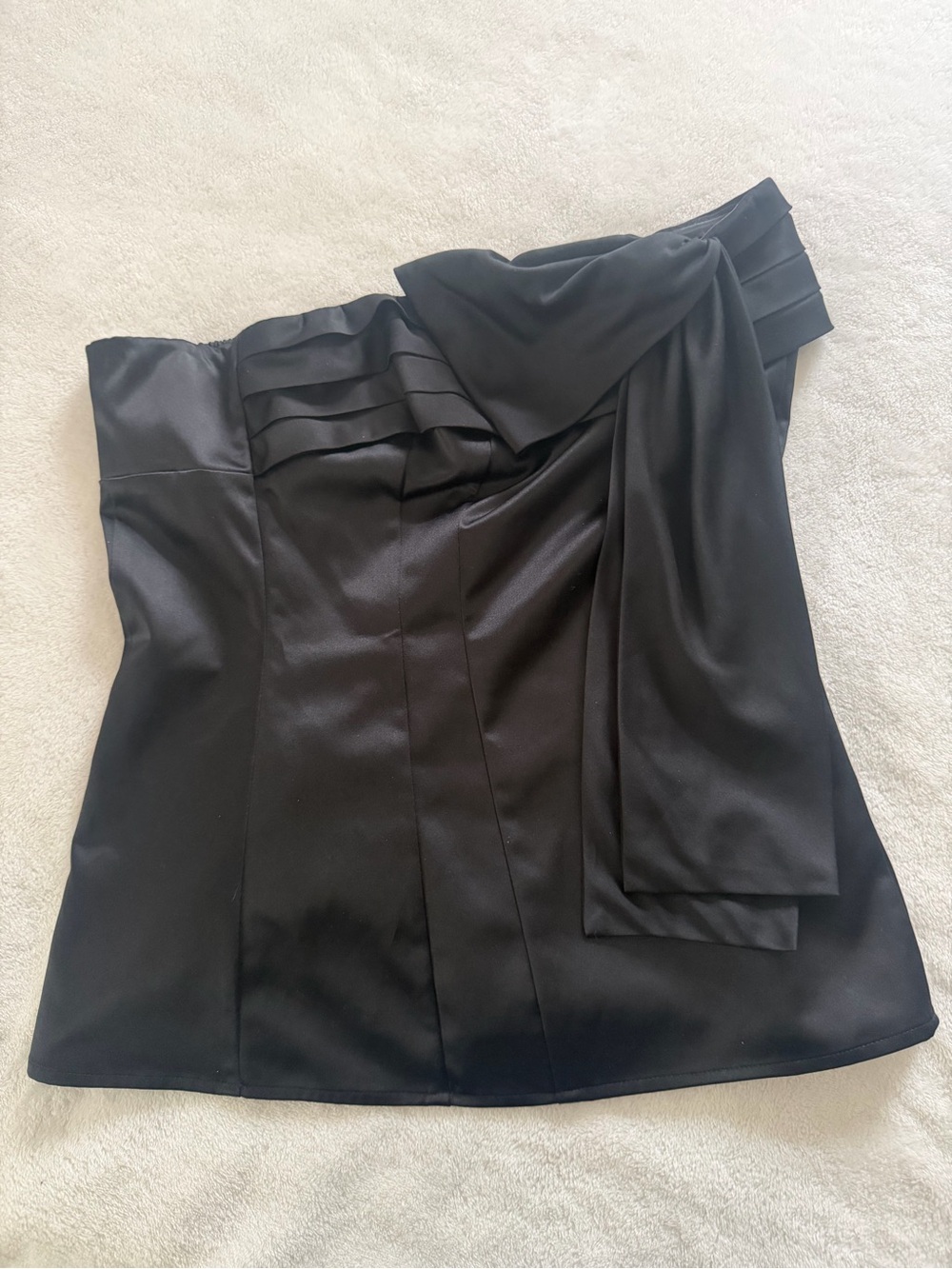 The Limited Black Satin Strapless Bustier Top